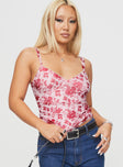 front view of model wearing Princess Polly Attention On Me Top Pink Sleeveless V-Neck 