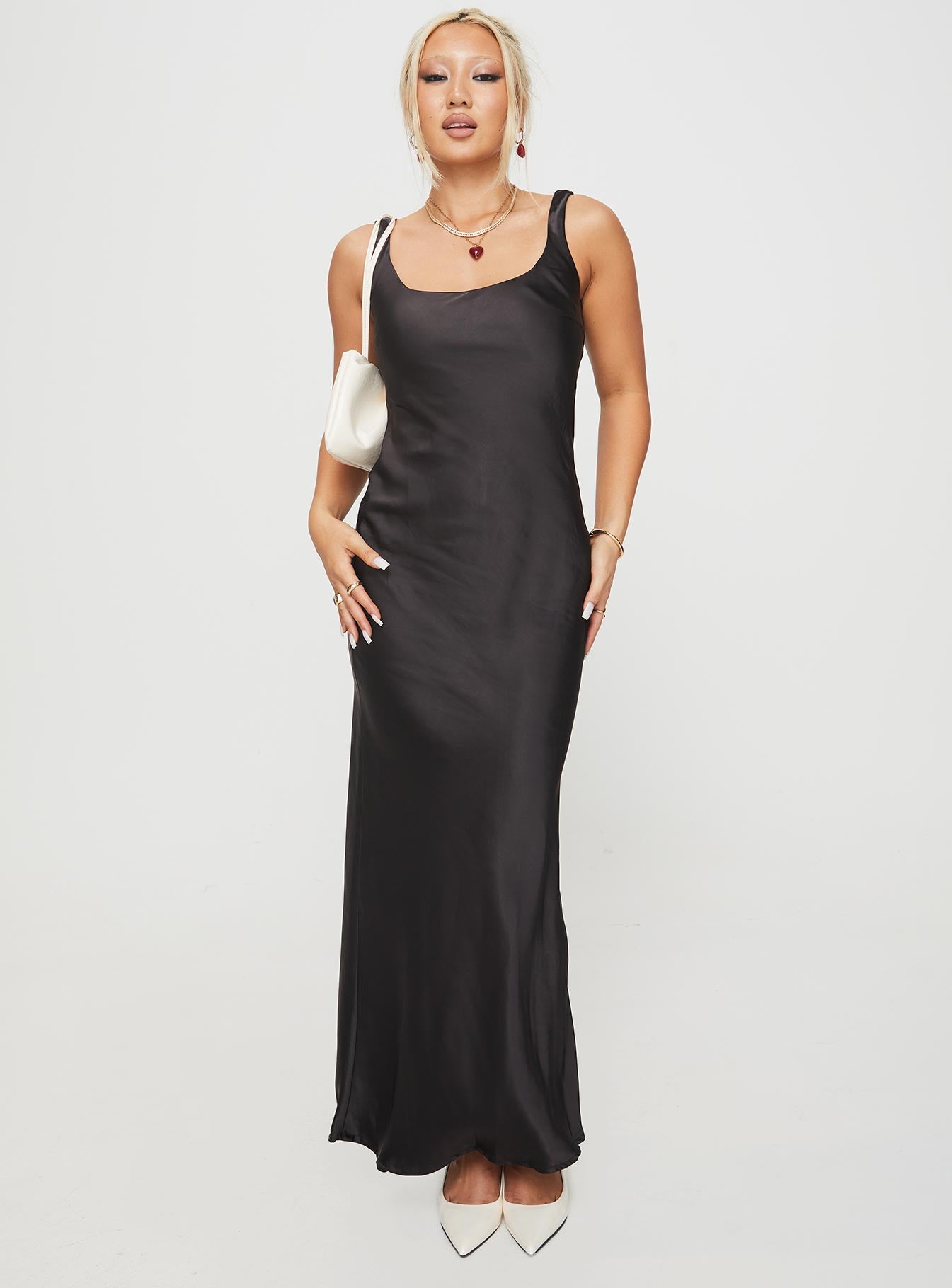 Penelopy bias cut maxi dress black