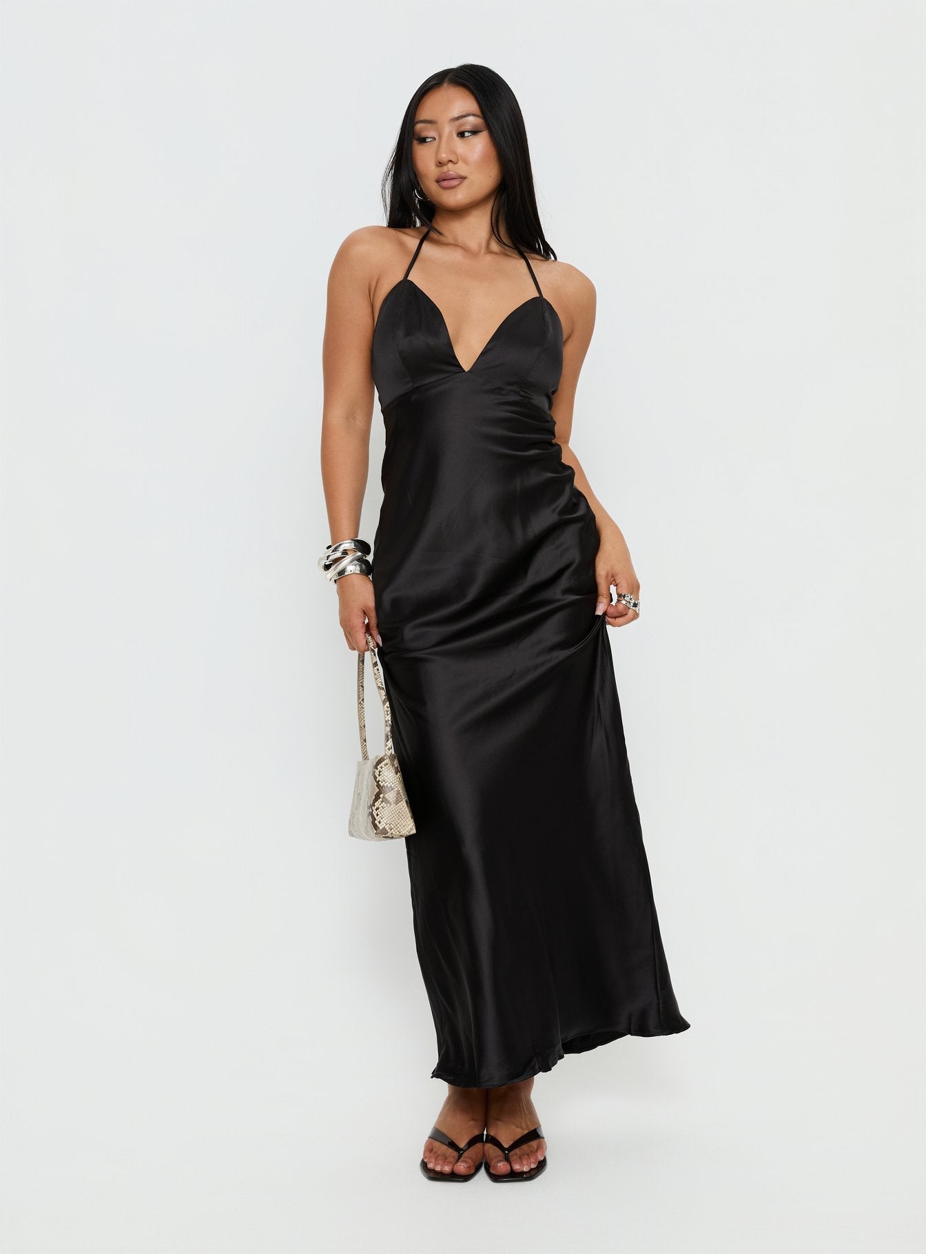 o ring halter dress Ragen Keyhole Halter Maxi Dress