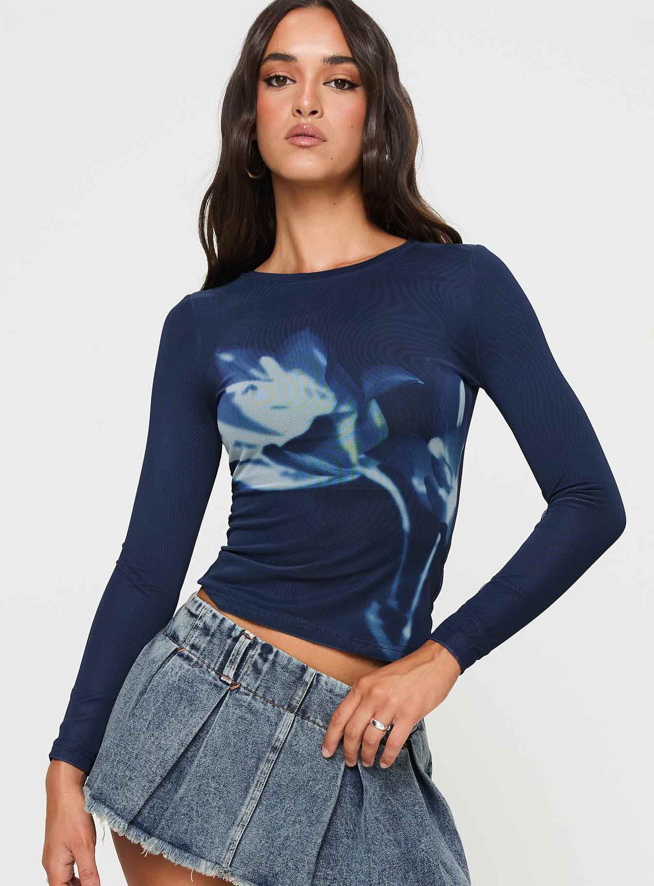 Raldor long sleeve top navy