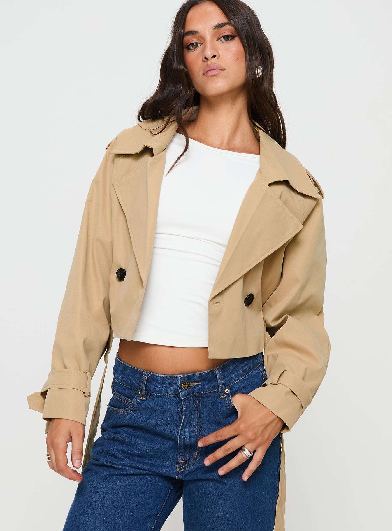 Darlington cropped trench coat beige