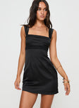 Princess Polly Square Neck  Ackerley Mini Dress Black