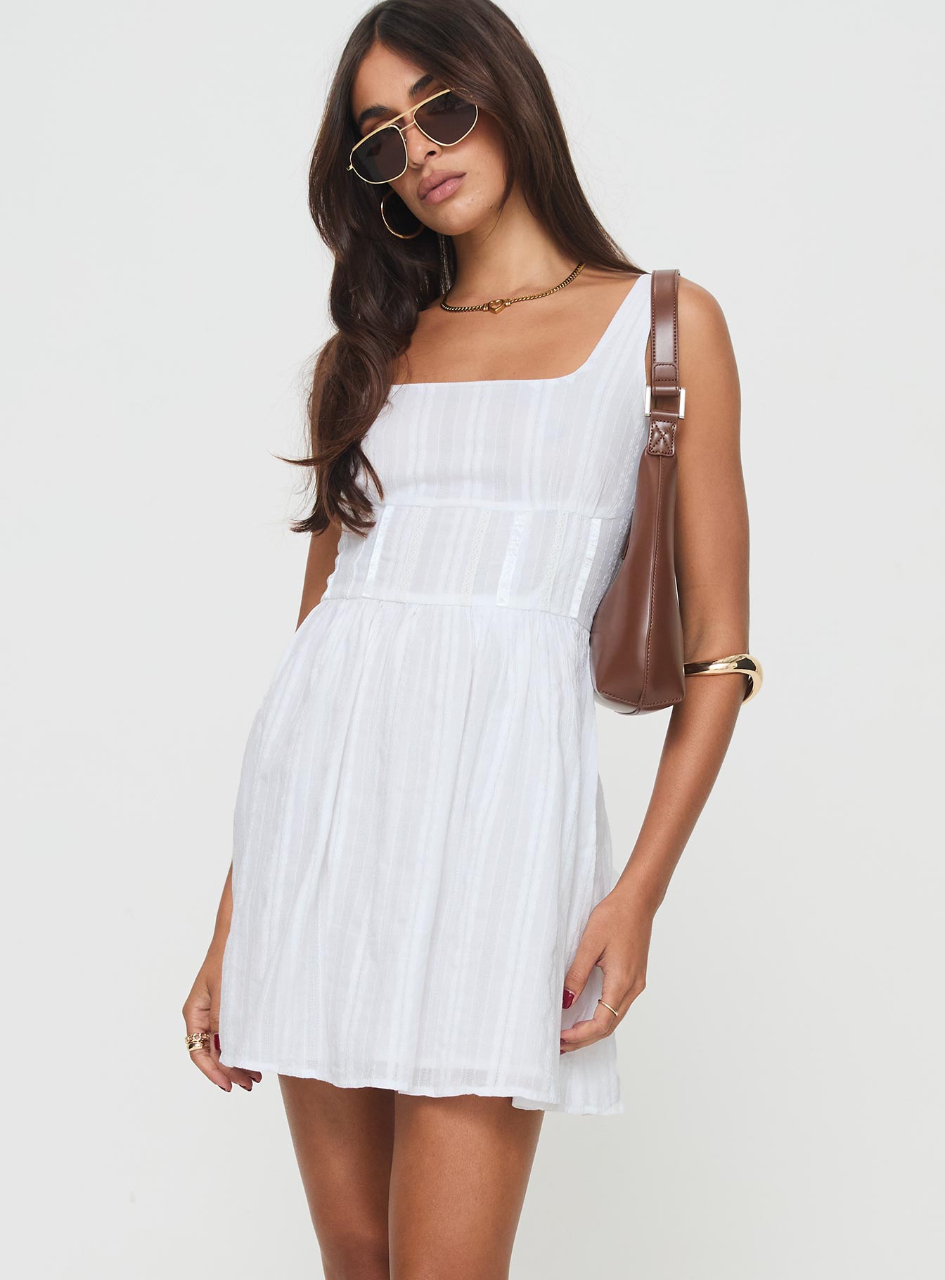 Lorinda mini dress white low impact