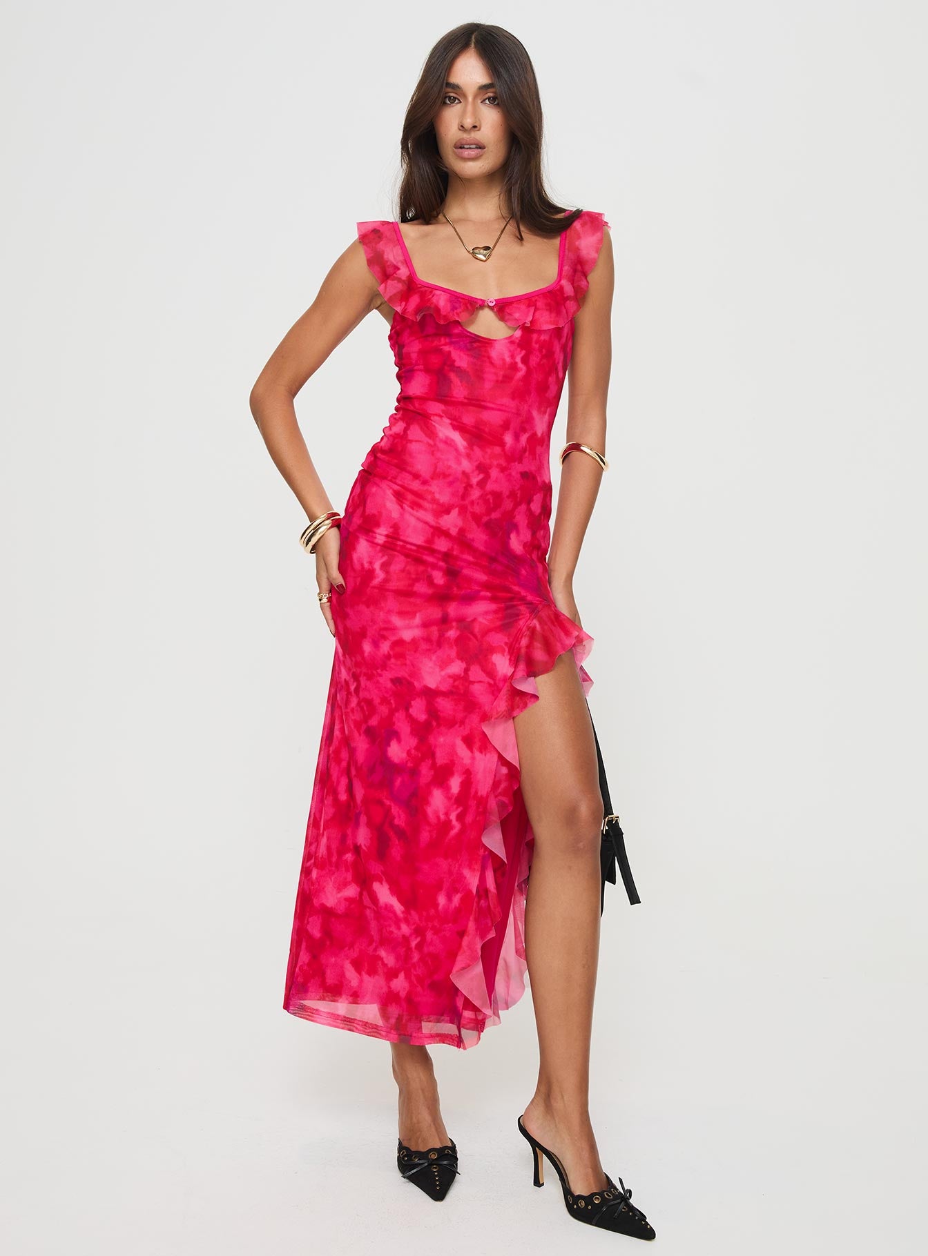 princess polly pink ruffle dress Ria Strapless Frill Mini Dress Pink