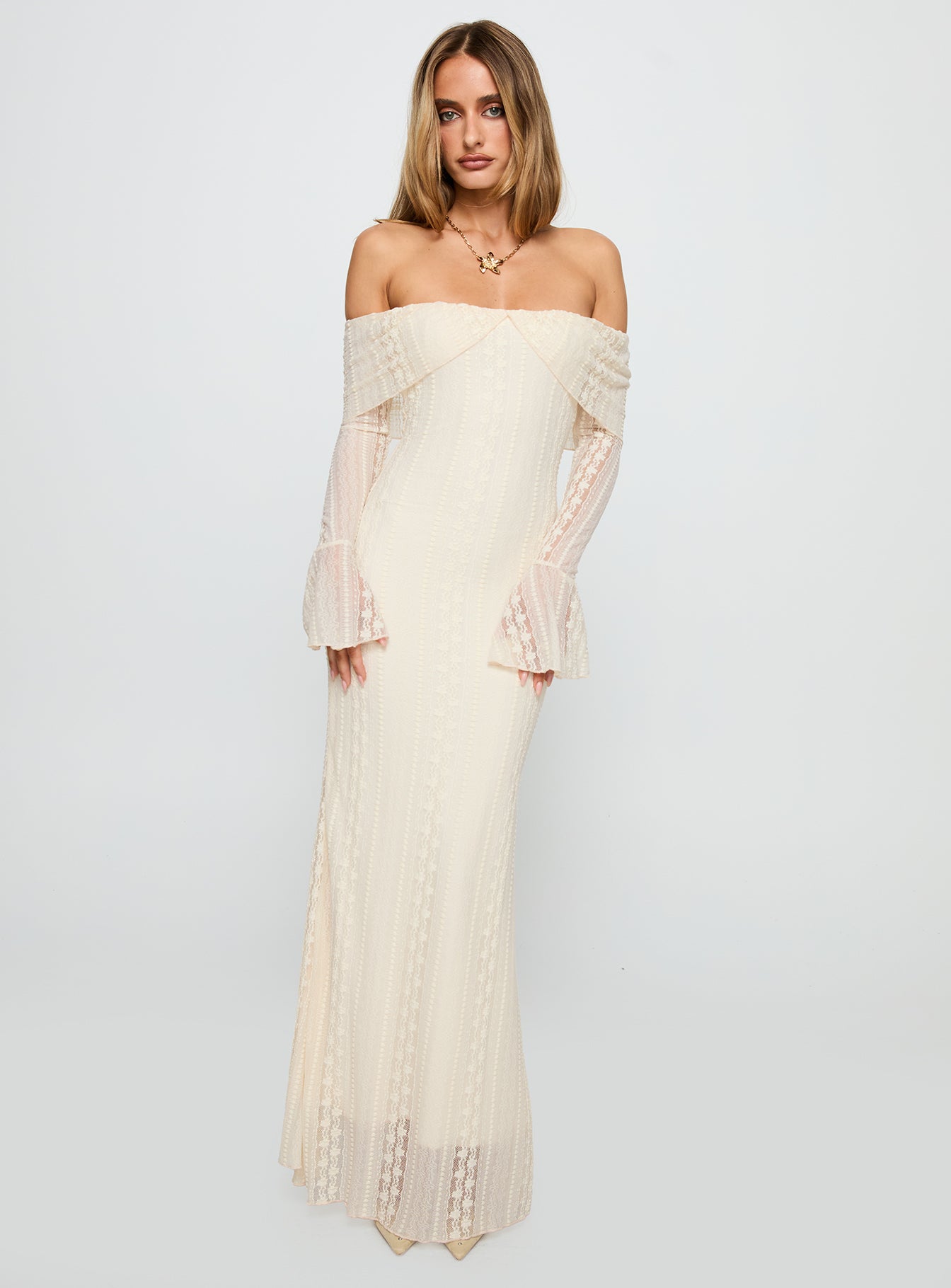 Perdita Long Sleeve Lace Maxi Dress | Cream | Womens | Princess Polly Perdita Long Sleeve Lace Maxi Dress | Cream | Womens | Princess Polly