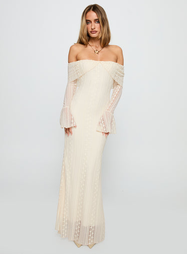 strapless open back dress Lorinda Maxi Dress White
