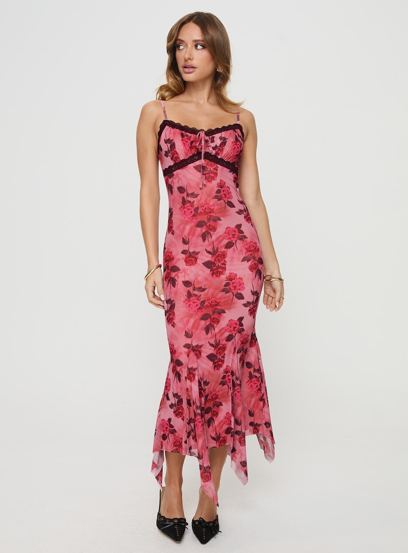 Eirini maxi dress pink floral