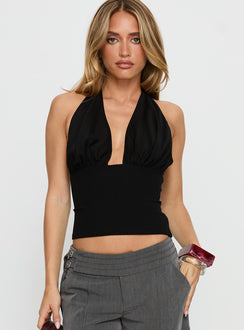 Korienna Halter Chiffon Top Black