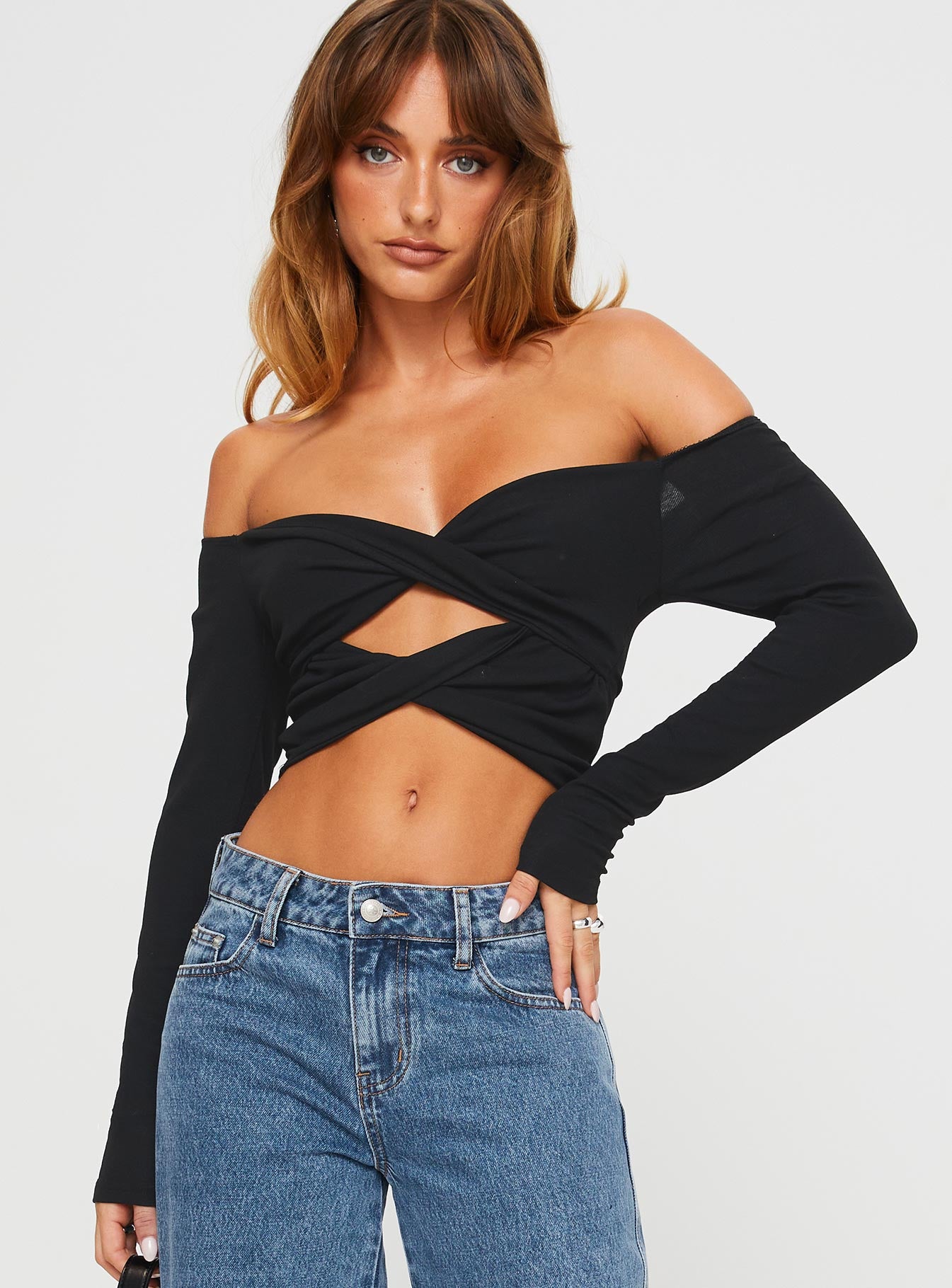 Reisley long sleeve top black