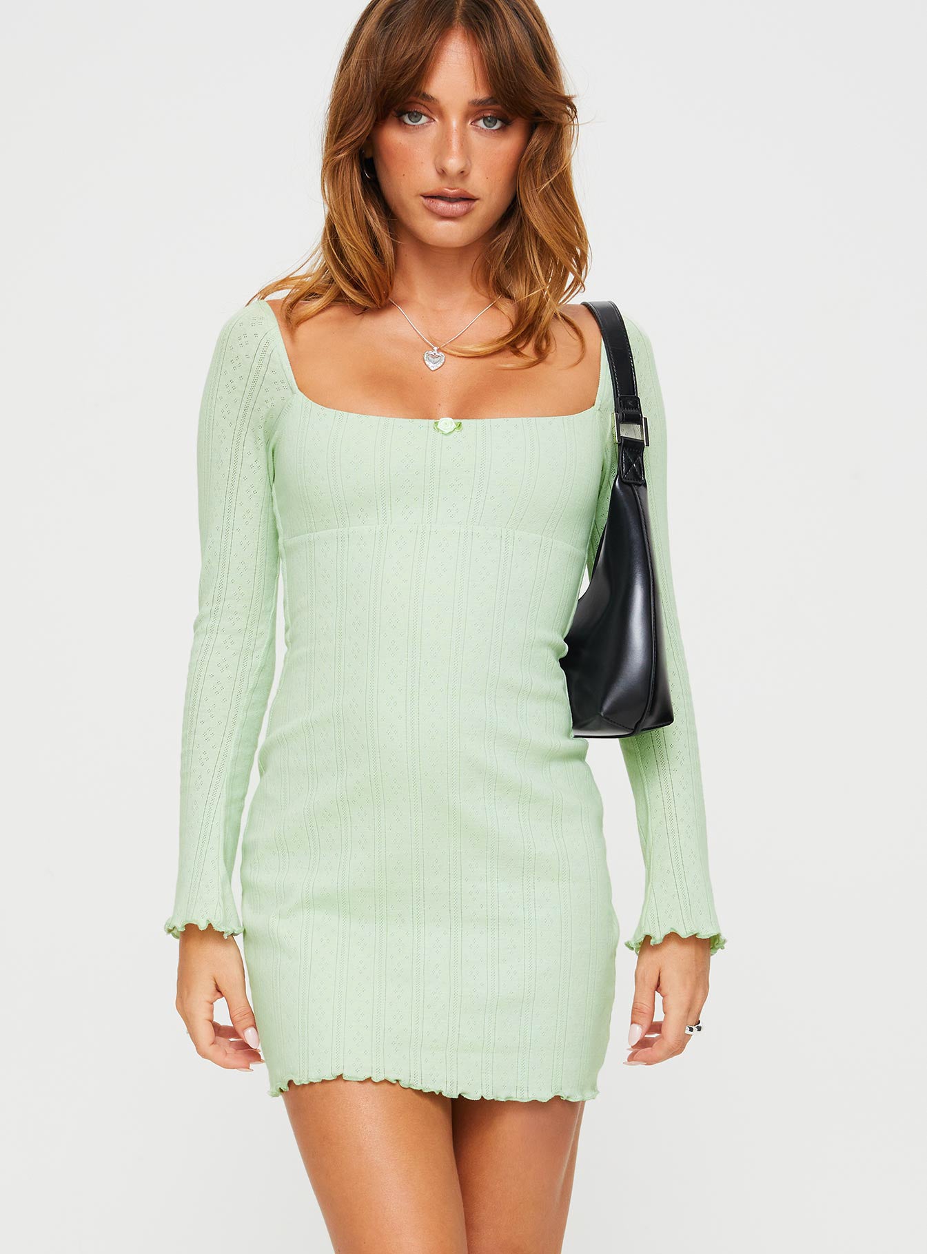 Atticka long sleeve mini dress sage