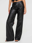 product Princess Polly High Waisted Pants High Waisted Pants  Herro Faux Leather Pants Washed Black