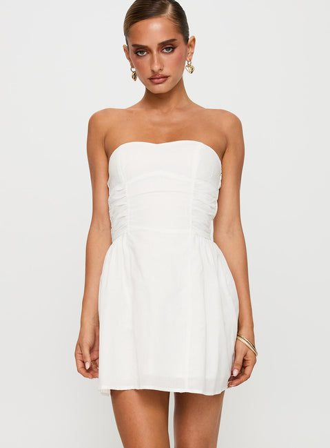 Sybille Strapless Mini Dress | White | Womens Sybille Strapless Mini Dress | White | Womens