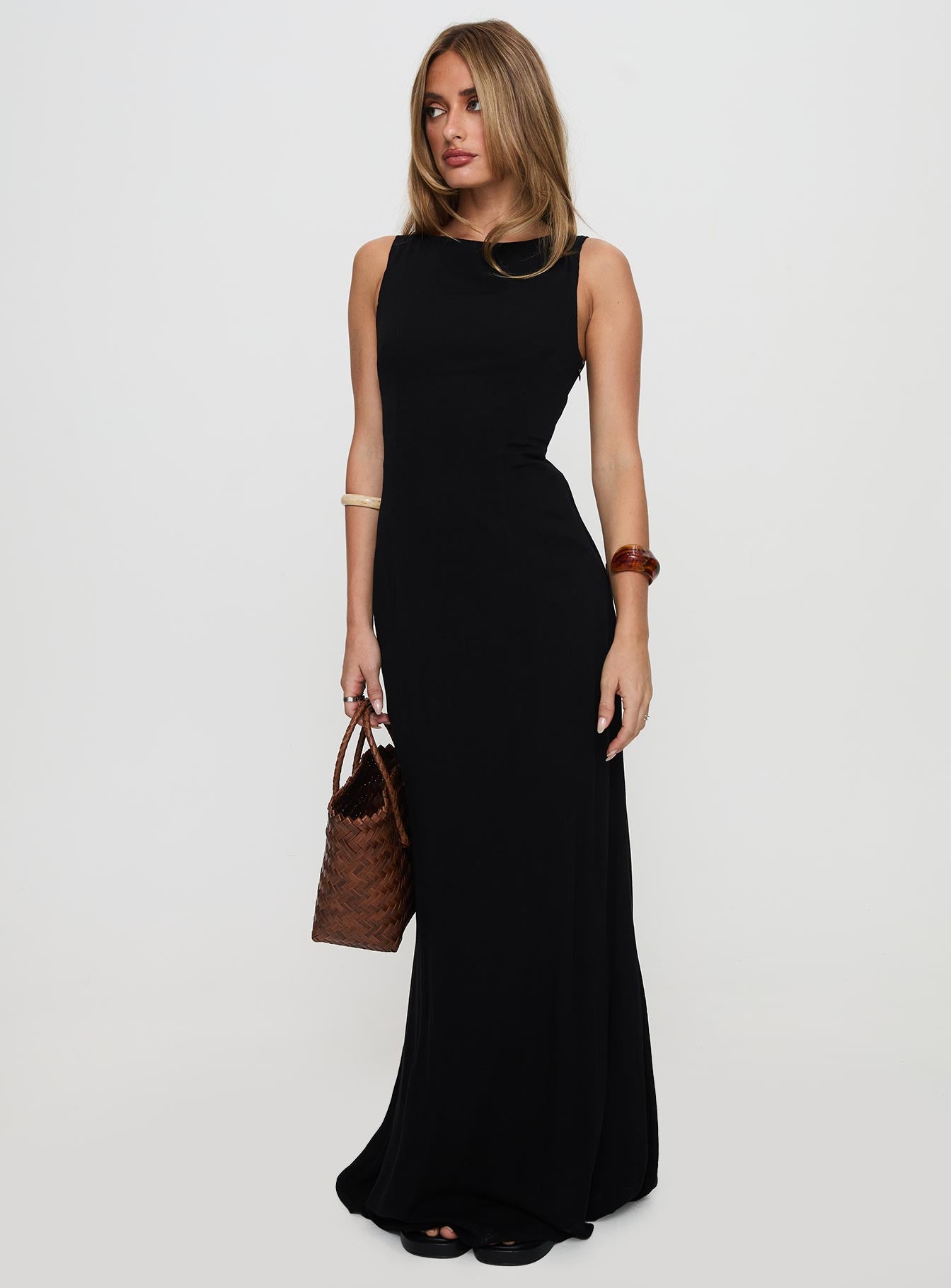 Ace Of Hearts Backless Maxi Dress Black Petite | Princess Polly Ace Of Hearts Backless Maxi Dress Black Petite | Princess Polly