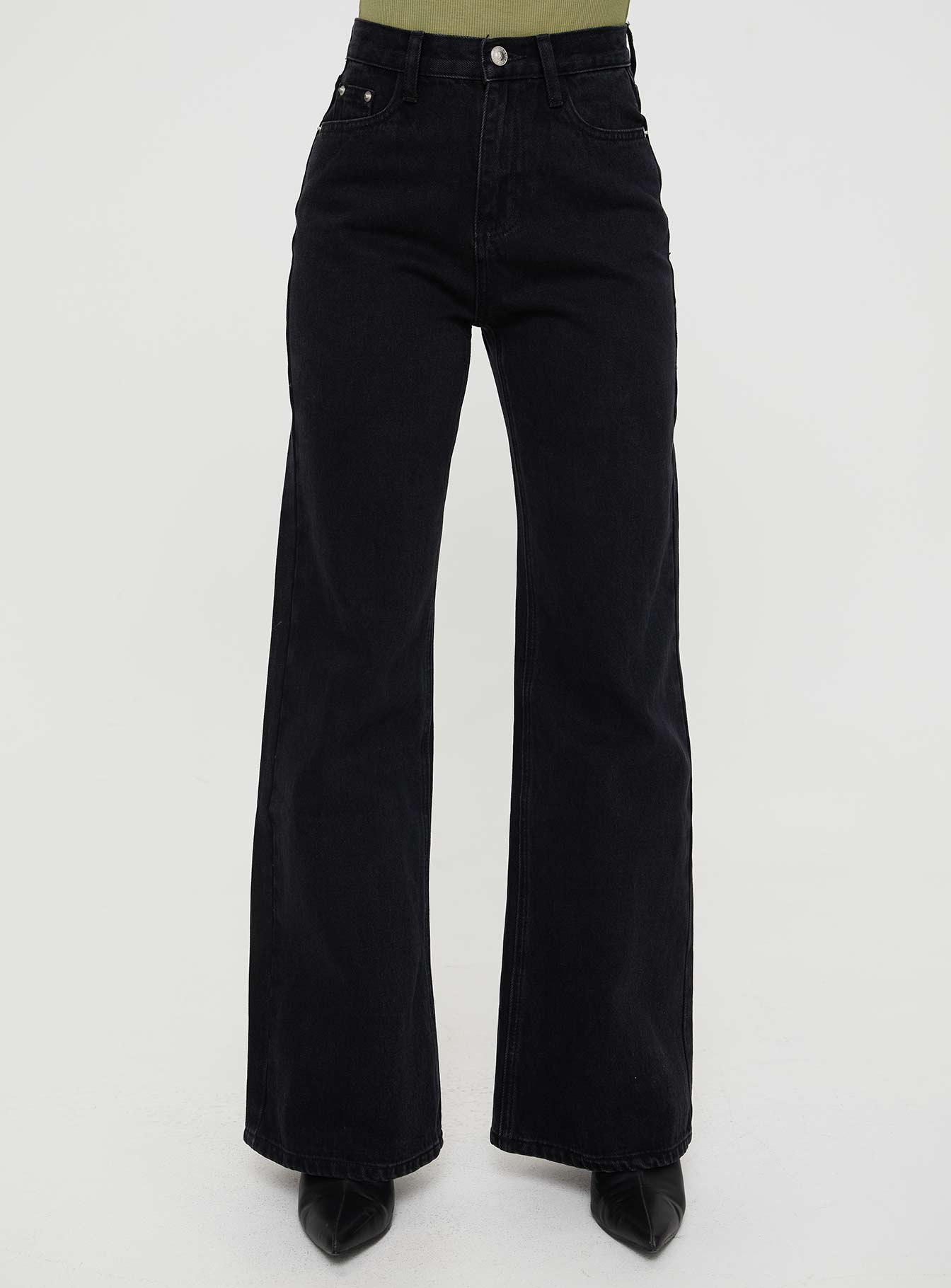 Maple flare jeans washed black