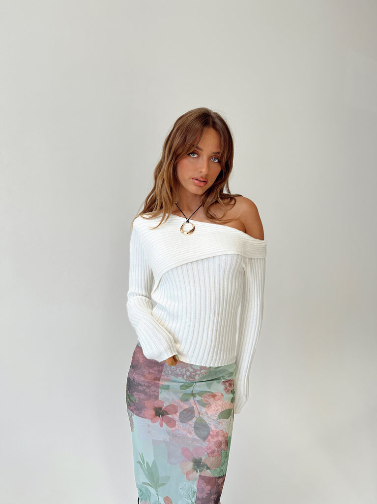 product Jaybell Cold Shoulder Sweater White Princess Polly  Cropped 