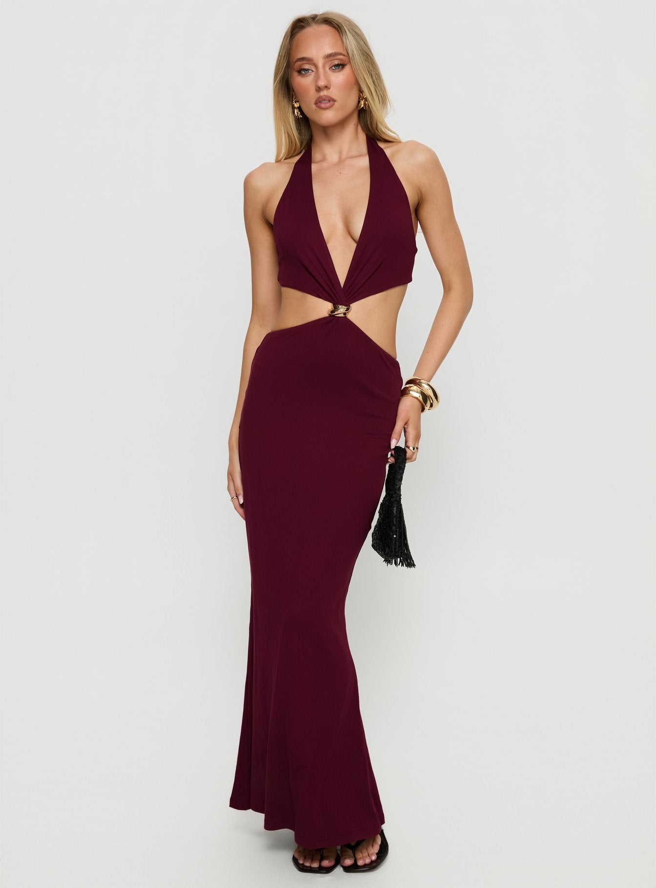 fireproof halter maxi dress plum Rosario Halter Sheer Maxi Dress | Plum | Womens