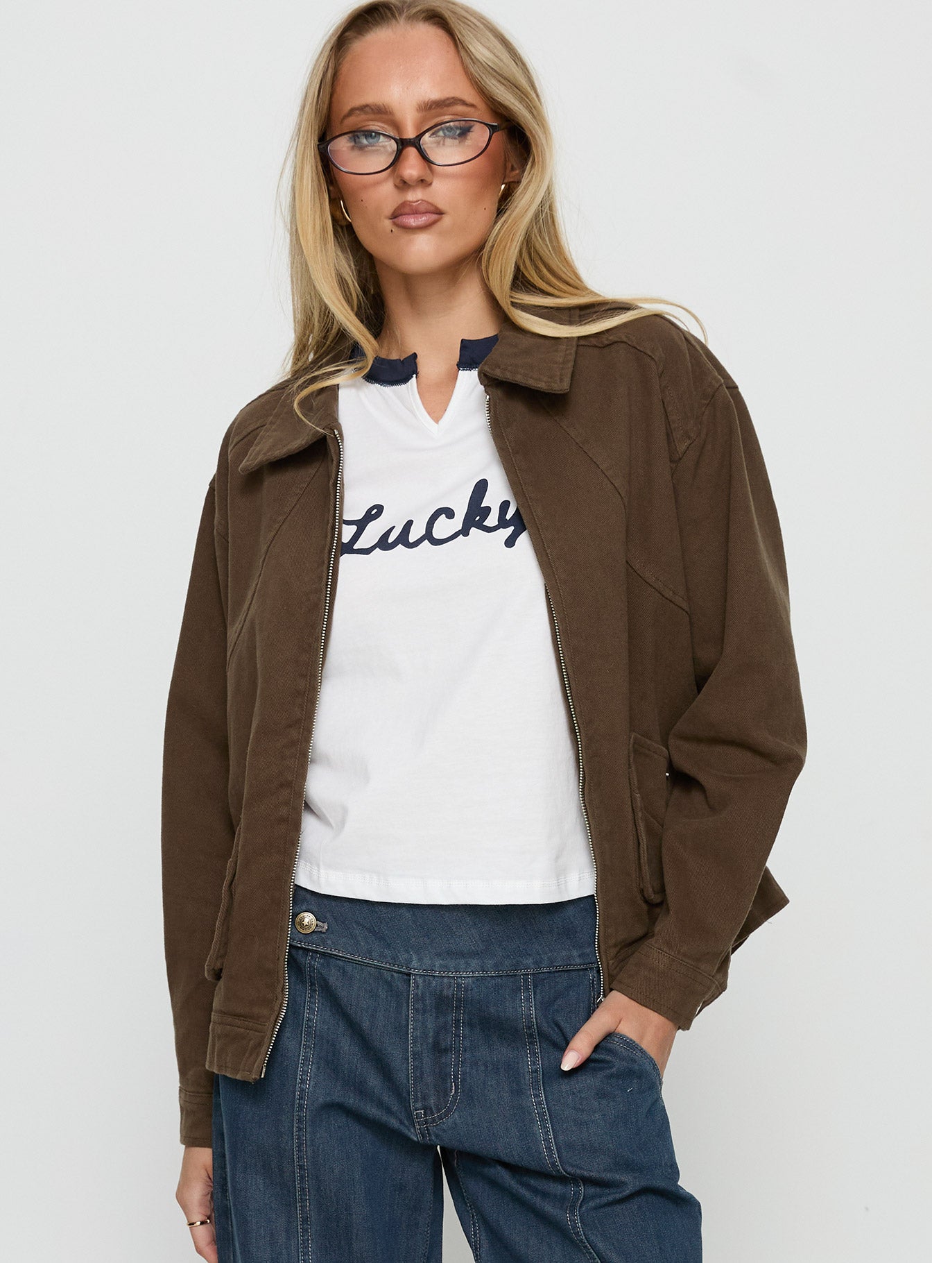 Nelsie Collared Oversized Jacket Green | Princess Polly