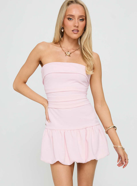 Mousse Strapless Mini Dress | Pink | Womens | Princess Polly Lower Impact Mousse Strapless Mini Dress | Pink | Womens | Princess Polly Lower Impact