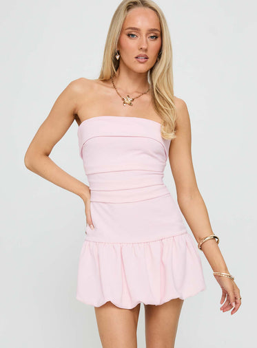 Mousse Strapless Mini Dress Pink