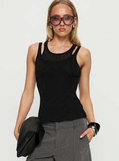 Ceyla Layered Tank Top Black