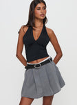 Simulations Pleated Mini Skirt Grey