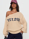 Jadynn Off Shoulder Knit Sweater Cream