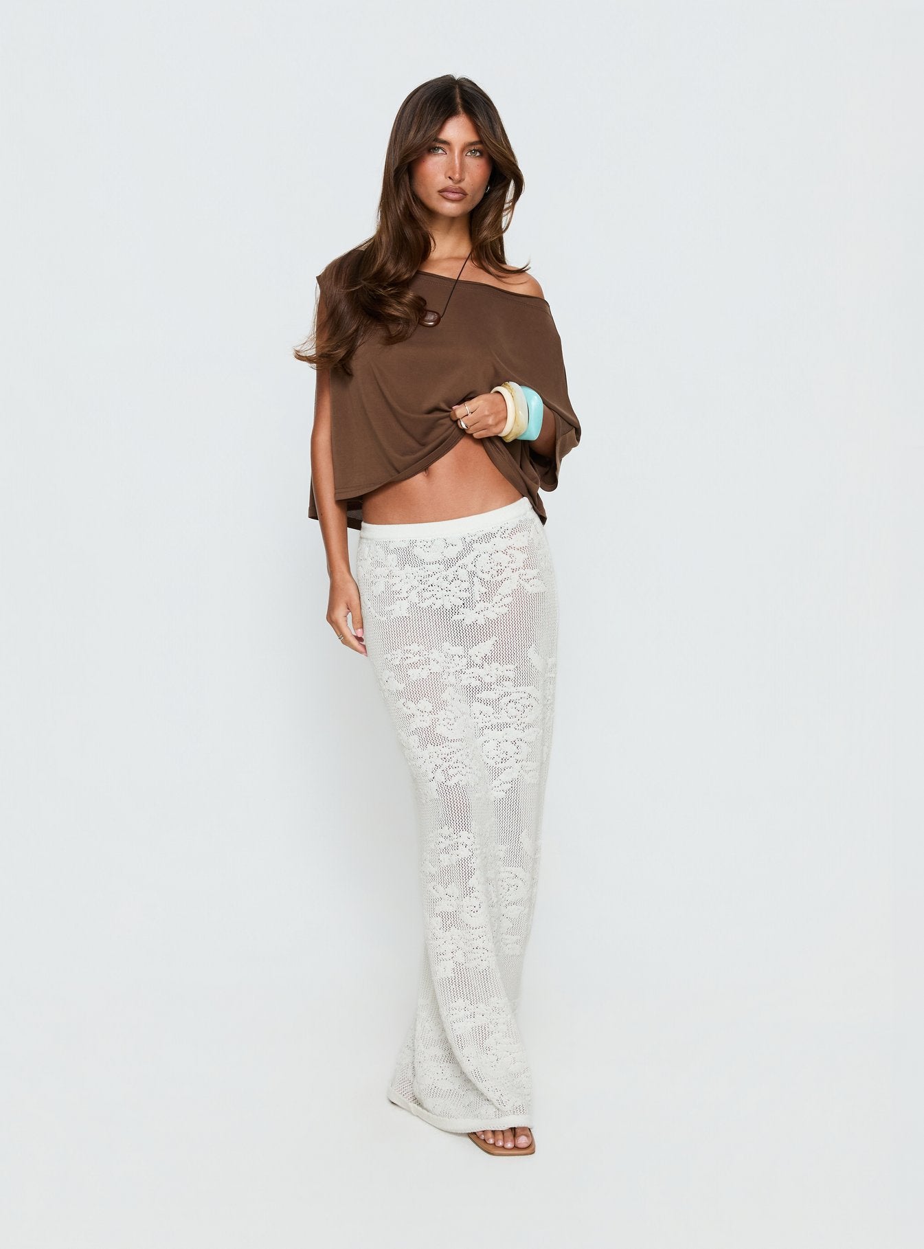 Opresia Crochet Maxi Skirt White | Princess Polly