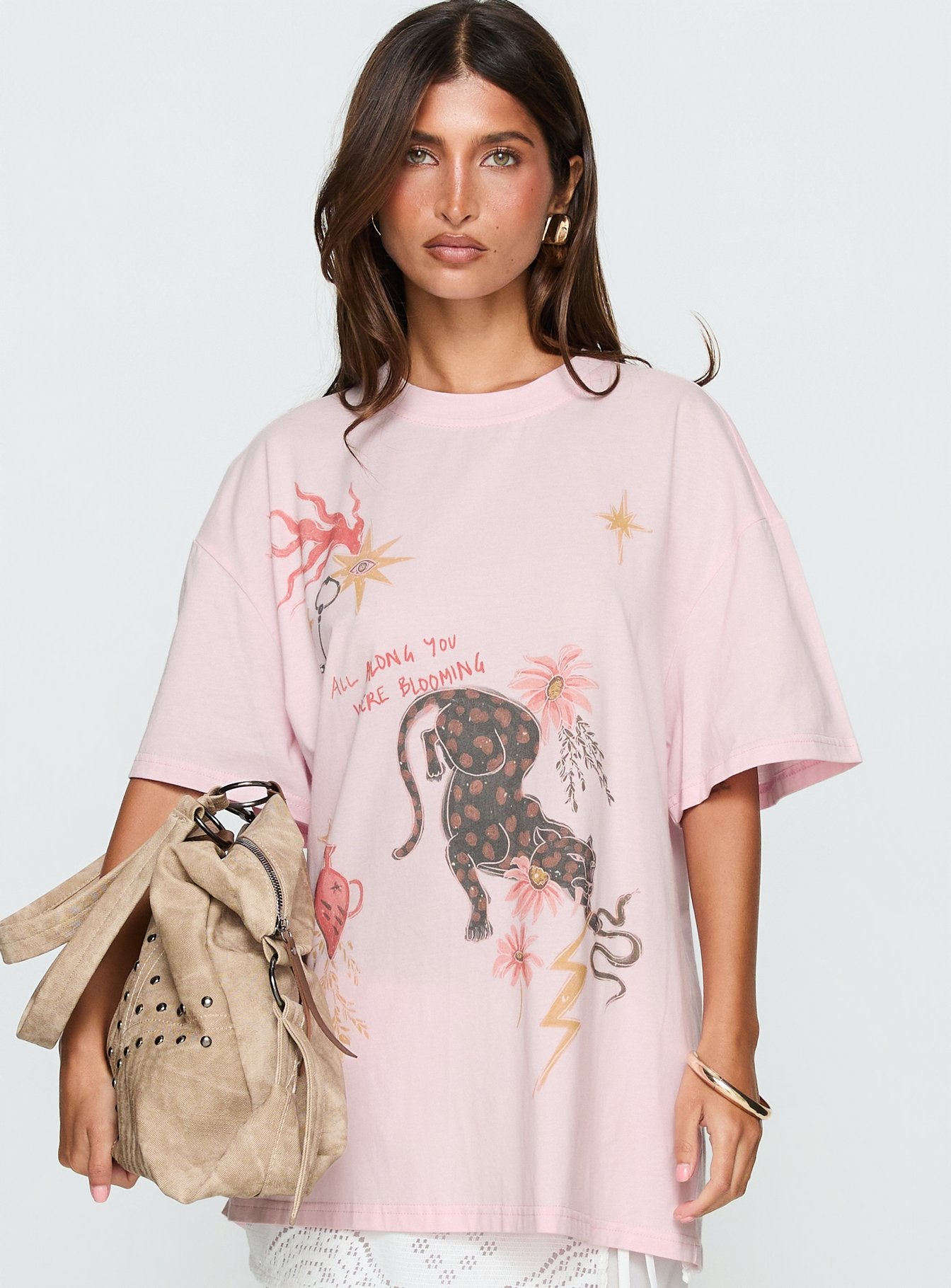 Blooming Love Oversized Graphic Tee Pink | Princess Polly