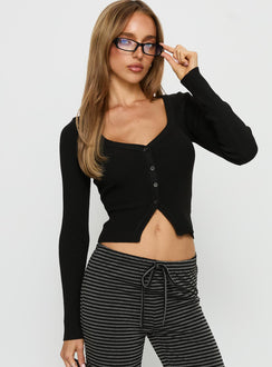 Sorenna Long Sleeve Top Black