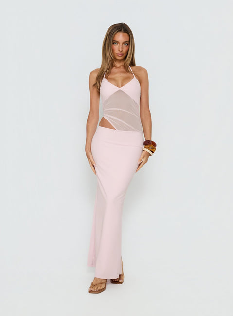 Afinity Sheer V Neck Maxi Dress Pink | Princess Polly Afinity Sheer V Neck Maxi Dress Pink | Princess Polly