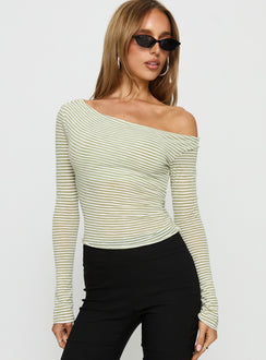 Synergies Long Sleeve Top Sage / White Stripe
