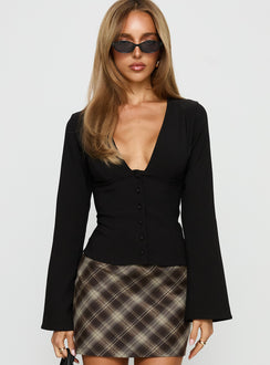 Serefina Long Sleeve Top Black