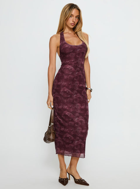 Datari Dress | Tonal Paisley Plum | Womens