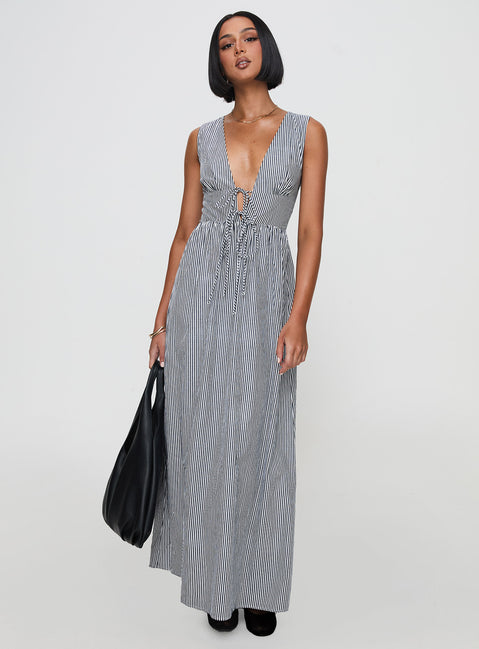Pokey Maxi Dress Black / White Stripe | Princess Polly Pokey Maxi Dress Black / White Stripe | Princess Polly