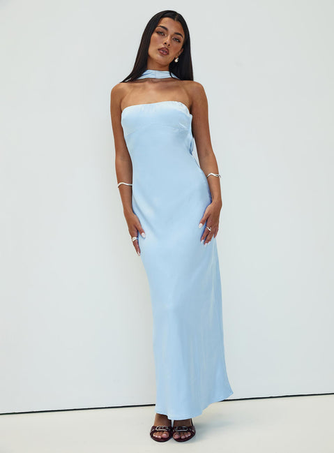 Legacies Strapless Maxi Dress Icy Blue | Princess Polly Legacies Strapless Maxi Dress Icy Blue | Princess Polly
