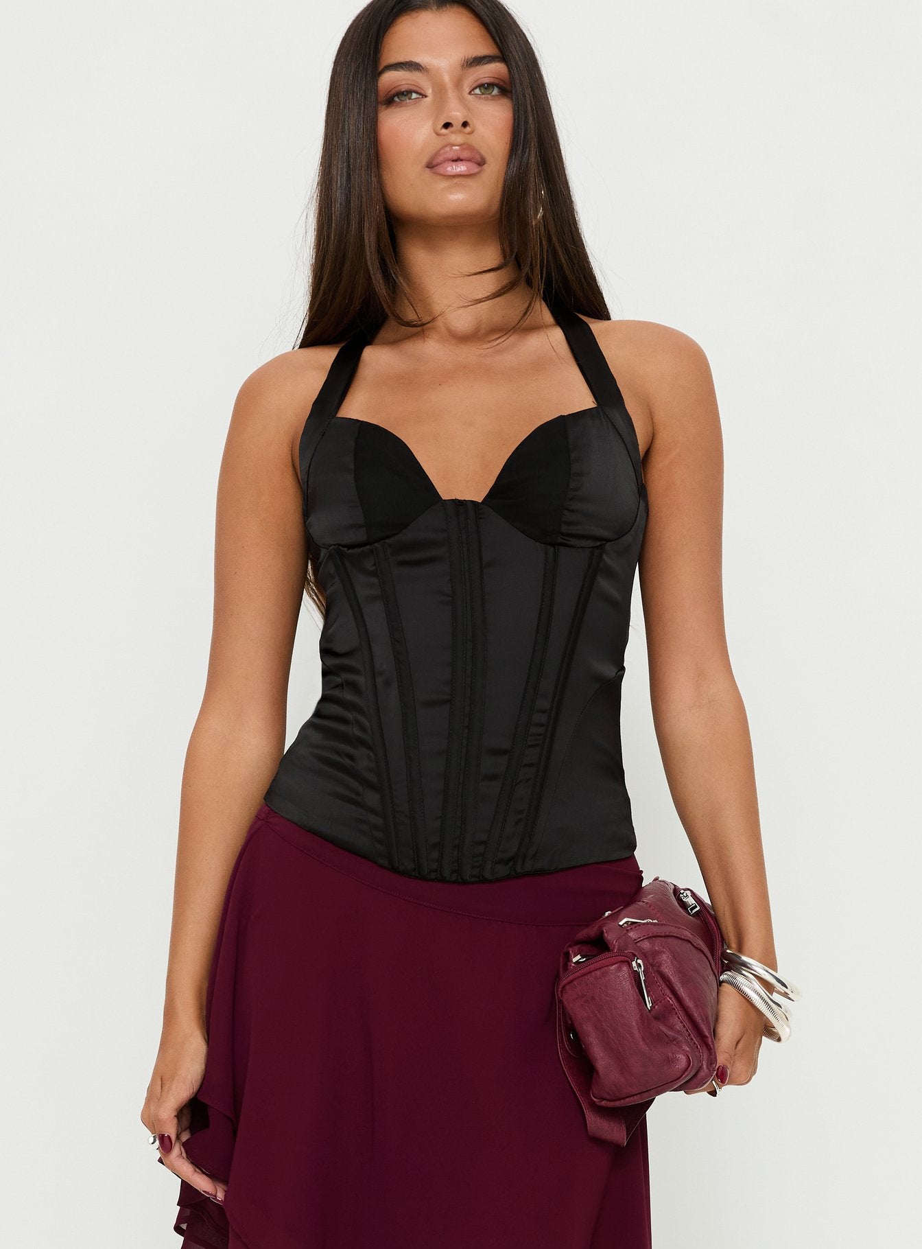 Raeshelle Halter Corset Top Black | Princess Polly