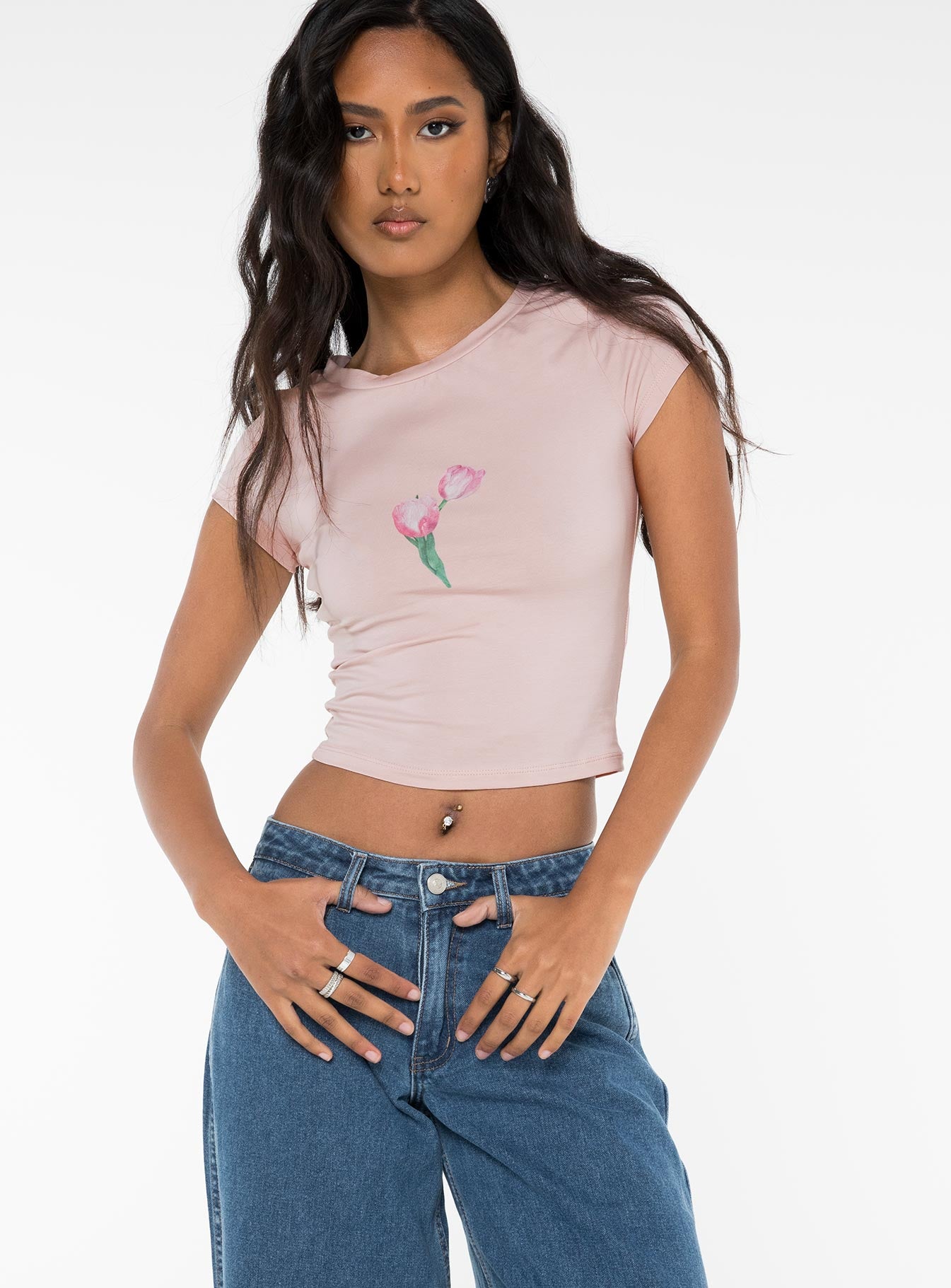 Tulips tee pink