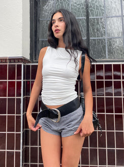 Hot Commodity Micro Shorts Black Gingham