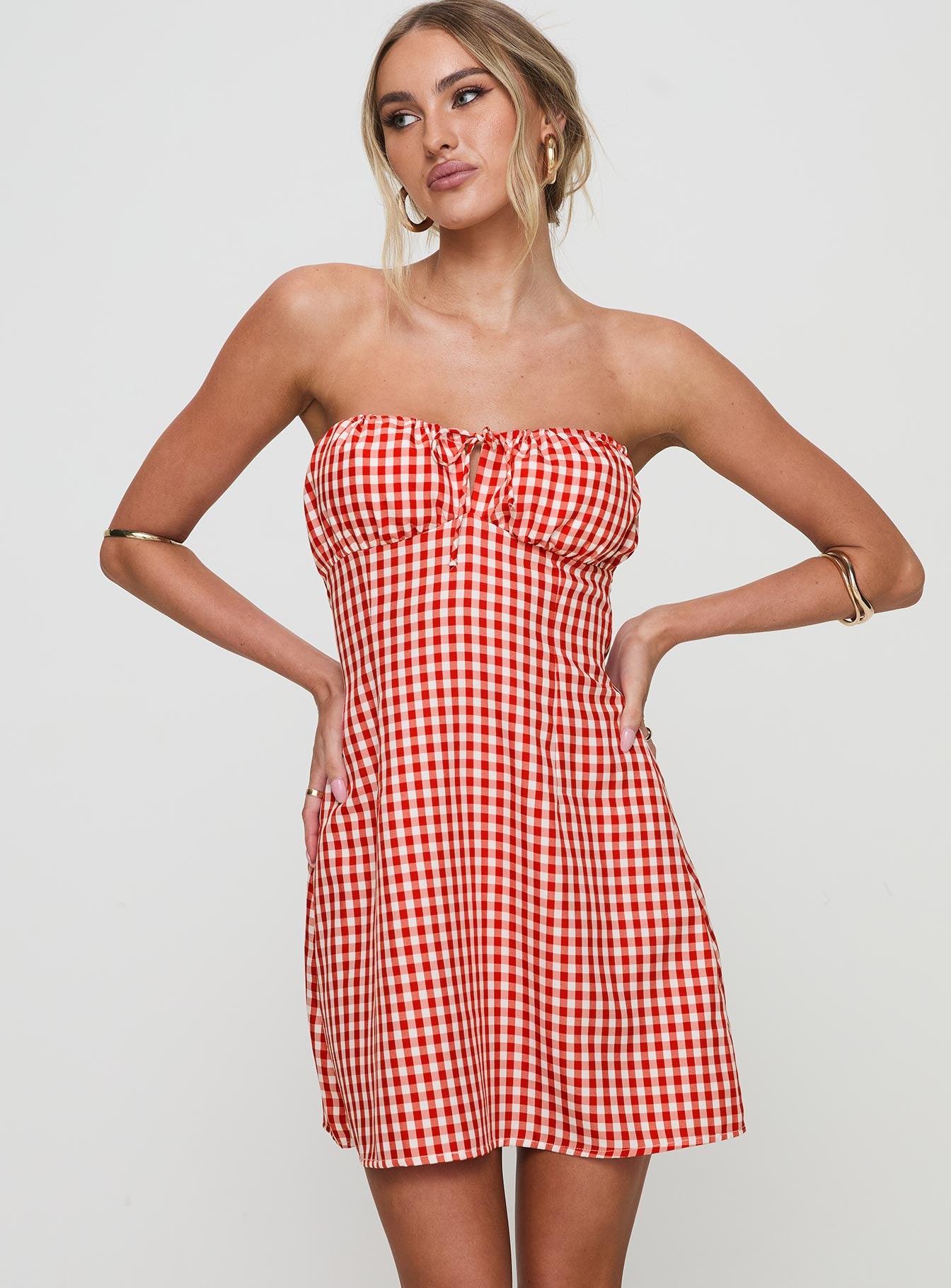 Double Date Mini Dress Red Gingham | Princess Polly Double Date Mini Dress Red Gingham | Princess Polly