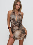 Bossa Nova Halter Mini Dress Snake