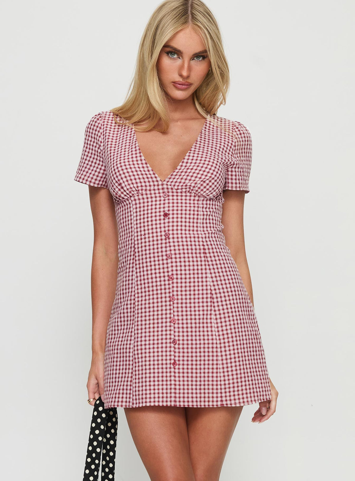 Loveliness Playsuit Red Check Petite
