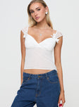 Fairhaven Bow Detail Top White