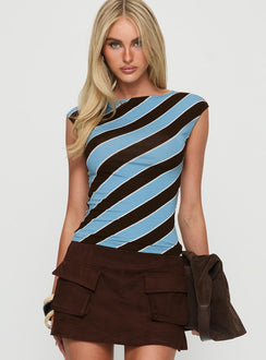 Nova Top Retro Stripe Blue
