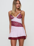 Love Is Alive Lace Mini Dress Lilac