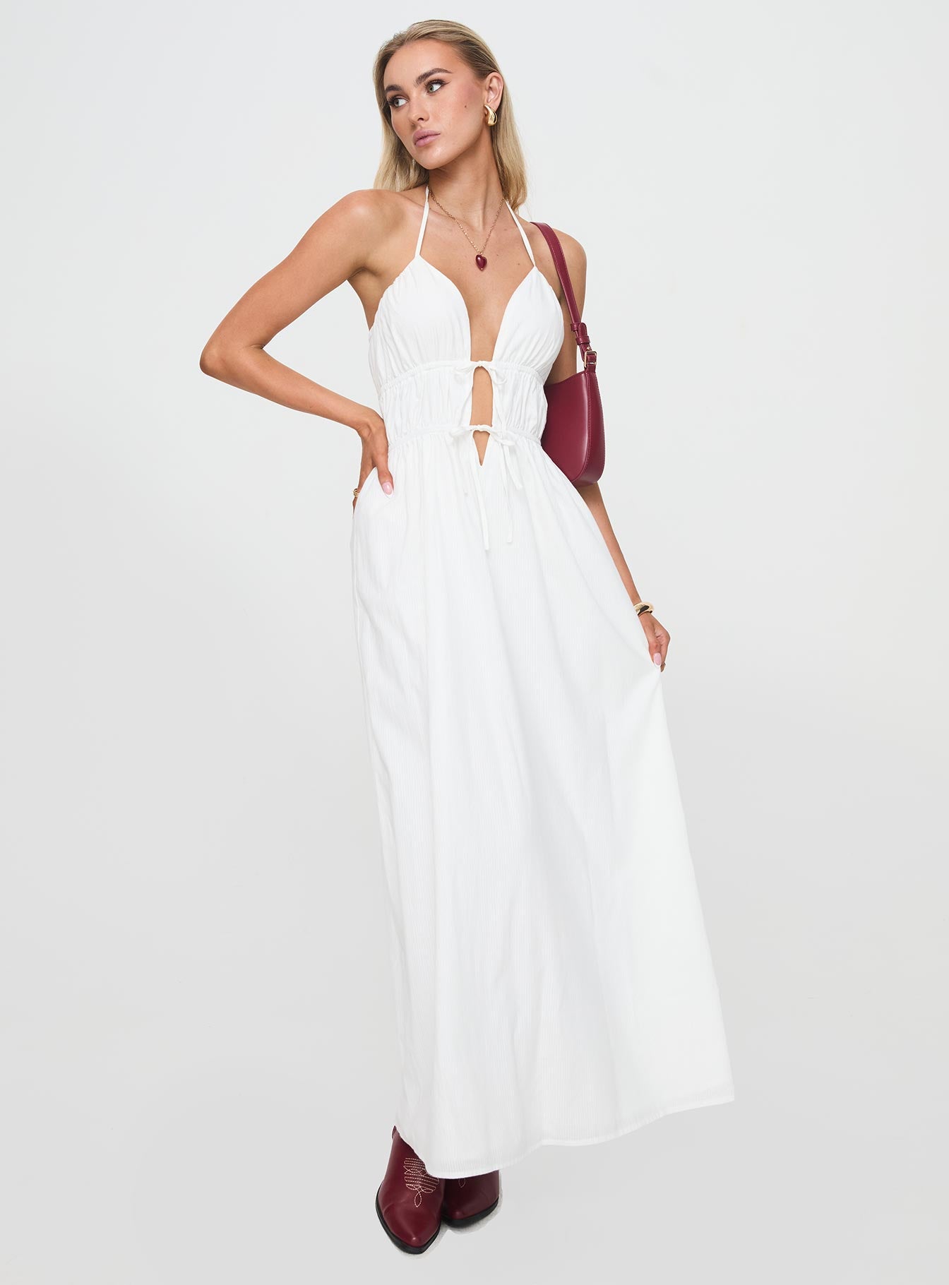 Dalston maxi dress white