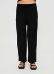 Princess Polly Mid Rise  Talanie Knit Pants Black