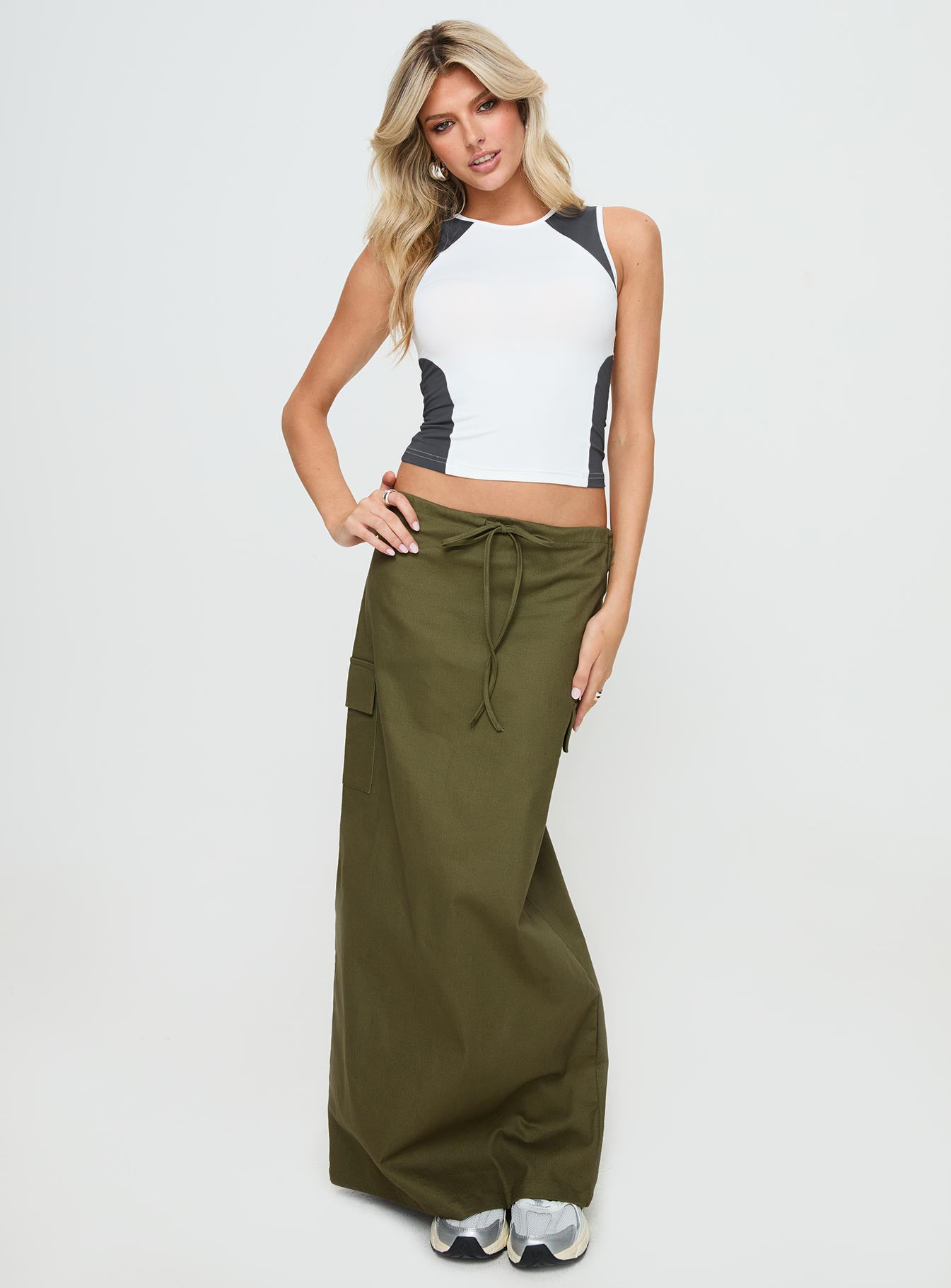 My girl maxi skirt olive