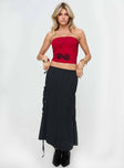   front view of model wearing Princess Polly Perky Maxi Skirt Black Maxi 