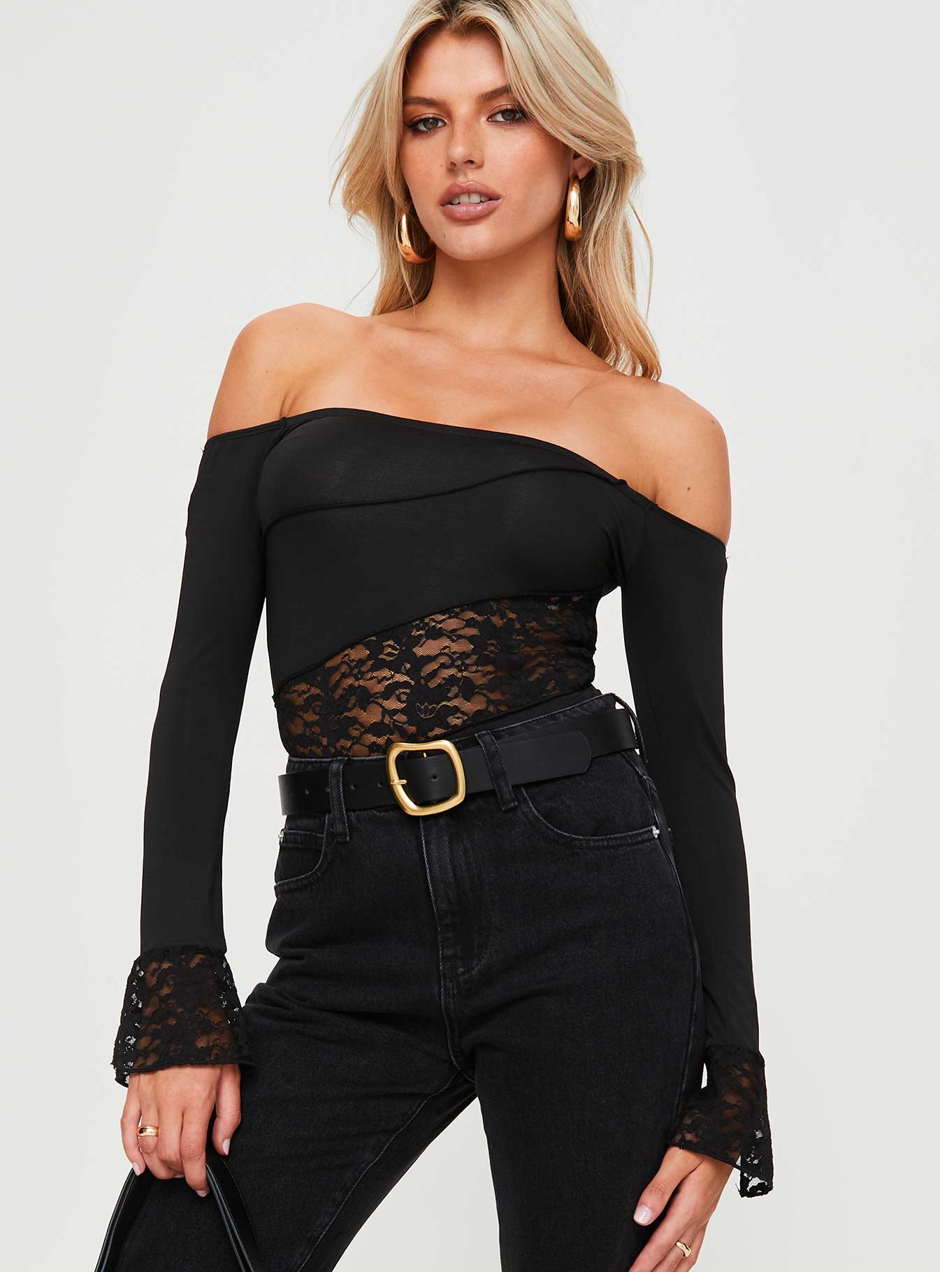 Valder off the shoulder bodysuit black