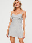 Princess Polly Cowl Neck  Tallowood Mini Dress Grey